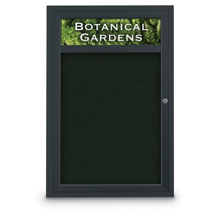 United Visual Products Indoor Enclosed Combo Board, 42"x32", Black Frame/Green & Surf UVCB4232B-GREEN-SURF